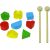 Import Leantoys Colourful Wooden Pushchair Geometric Figures Dulcimer Beads