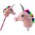 LeanToys Pluszowa Głowa Jednorożca Na Kiju Hobby Horse Jednorożec Różowy Dźwięki