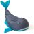 Go Gift Sako bag pouffe Whale grey-blue L 110 x 80 cm