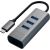 SATECHI Type-C 2-in-1 USB 3.0 Aluminum 3 Port Hub and Ethernet Port Space Gray