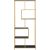 Shelf SEAFORD 77x35xH185cm, black/golden