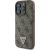 Guess Leather 4G Triangle Strass Aizsargapvalks Priekš Apple iPhone 16 Pro Max