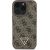 Guess Leather 4G Triangle Strass Aizsargapvalks Priekš Apple iPhone 16 Pro Max