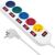 Maclean power strip, 5 socket extension cable, with switches, 250VAC/10A, 1.5m, MCE204 M/W