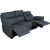 Recliner sofa BOWEN 3-seater with electric mechanism, dark grey genuine leather