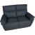 Recliner sofa BOWEN 2-seater with electric mechanism, dark grey genuine leather