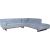 Corner sofa HASSO RC, silver grey