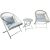 Balcony set YOLANDA 2 chairs and table, light gray