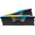 Corsair DDR5 - 96GB - 5200 - CL - 38 (2x 48 GB) dual kit, RAM (black, CMH96GX5M2B5200C38, Vengeance RGB, INTEL XMP)