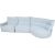Corner sofa CANNES RC electric recliner, light grey