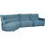 Corner sofa CANNES LC electric recliner, greyish blue