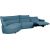 Corner sofa CANNES LC electric recliner, greyish blue