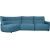 Corner sofa CANNES LC electric recliner, greyish blue