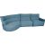 Corner sofa CANNES LC electric recliner, greyish blue