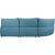 Corner sofa CANNES LC electric recliner, greyish blue