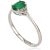 Золотое кольцо #1100091(Au-W)_DI+EM, Белое Золото 585°, Бриллианты (0,036Ct), Изумруд (0,44Ct), Размер: 17, 1.15 гр.