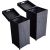 Trash box WICKER 36x36xH80cm, black