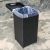 Trash box WICKER 36x36xH80cm, black