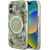 Guess Glitter Flowers Triangle Buttons MagSafe Aizsargapvalks priekš Apple iPhone 16