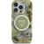 Guess Glitter Flowers Triangle Buttons MagSafe Aizsargapvalks priekš Apple iPhone 16 Pro