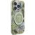 Guess Glitter Flowers Triangle Buttons MagSafe Aizsargapvalks priekš Apple iPhone 16 Pro