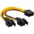 Adapteris ar kabeli Akyga AK-CA-81 PCI-E 8-pin (f) | 2 x PCI-E 6+2-pin (m) 15cm
