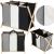 Veļas grozs Springos LB0020 105 L ar trīs auduma nodalījumiem, salokāms, melns, pelēks, ecru