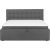 Continental bed LEENA 160x200cm, with mattress, grey
