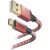 Hama 00201556 Reflective Charging Cable, USB-A - Micro-USB 1.5m Nylon red