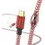 Hama 00201556 Reflective Charging Cable, USB-A - Micro-USB 1.5m Nylon red