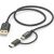 Hama 00178327 2-in-1 Micro-USB Cable with USB Type-C Adapter 1m Black