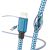 Hama 00201553 Reflective Charging Cable, USB-A - Lightning 1.5m Nylon blue
