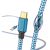 Hama 00201555 Reflective Charging Cable, USB-A - Micro-USB 1.5m Nylon blue