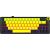 Wireless mechanical gaming keyboard Pro, 2.4 GHz, BT, RGB Backlight, 16 modes, 66 keys, 50M presses, linear Lorgar Toxic Purple switches, multimedia knob, built-in 3750 mAh battery, Hot Swap, Gasket mount, spring cable 2.3m, black yellow