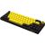Wireless mechanical gaming keyboard Pro, 2.4 GHz, BT, RGB Backlight, 16 modes, 66 keys, 50M presses, linear Lorgar Toxic Purple switches, multimedia knob, built-in 3750 mAh battery, Hot Swap, Gasket mount, spring cable 2.3m, black yellow