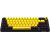 Wireless mechanical gaming keyboard Pro, 2.4 GHz, BT, RGB Backlight, 16 modes, 66 keys, 50M presses, linear Lorgar Toxic Purple switches, multimedia knob, built-in 3750 mAh battery, Hot Swap, Gasket mount, spring cable 2.3m, black yellow