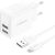 Foneng EU53 2xUSB-A, 2.4A network charger (White) + USB-A toLightning cable