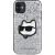 Oriģinālais maciņš KARL LAGERFELD Glitter Choupette Patch KLHCN61G2CPS priekš Iphone 11| Xr Silver