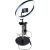 Fixed LED Ring Desktop Tablet/Phone Stand with Light Black