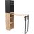 Bar shelf with table HANNES 44x122(30)xH170cm, rustic melamine