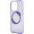 Guess PC|TPU Flowers Ring Glossy Logo MagSafe  maciņš iPhone 15 Pro Max violets