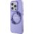 Guess PC|TPU Flowers Ring Glossy Logo MagSafe Korpuss iPhone 15 Pro violets