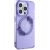Guess PC|TPU Flowers Ring Glossy Logo MagSafe Korpuss iPhone 15 Pro violets