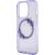 Guess PC|TPU Flowers Ring Glossy Logo MagSafe Korpuss iPhone 15 Pro violets