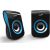 Genius loudspeakers SP-Q180, 2.0, 6W, black and blue, volume control, table, 150Hz-20kHz