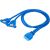 Adapteris ar kabeli Akyga AK-CA-62 2x USB A 3.0 A (f) | USB 19 pin (f) 65cm