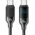 USAMS Kabelis USB-C USB-C 100W 1.2m digitālais displejs, cinka sakausējums, ātra uzlāde, datu kabelis HX sērija SJ742USB02 (US-SJ742)