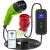 Qoltec Mobile EV Car Charger Adjustable 2in1 Type2 | 11kW | CEE 5 PIN | Wi-fi| LCD | 3 phases | Portable | Wallbox | 5m