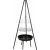 Grill wiszący z paleniskiem 52cm Stalowy czarny z rusztem chromowanym