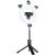 CP X5 LED 16cm Uzlādējama Selfie Lampa ar BT Pulti & Rokturi + Grīdas statīvu 20-90cm + Telefona